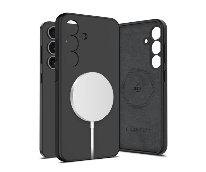 Etui do telefonów TECH-PROTECT Liquid Silicone Magsafe do Samsung Galaxy S25 Black 5906302322183